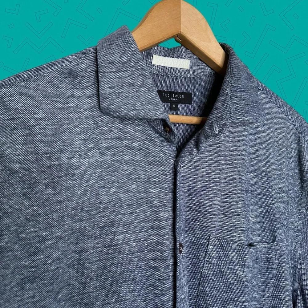 Ted Baker Linen Button Down Shirt - Picture 1 of 7
